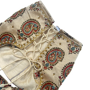 BEIGE PAISLEY BUTI HAND EMBROIDERED LEHENGA FOR DOGS AND CATS
