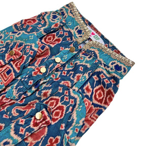 TEAL BLUE IKAT VELVET KURTA FOR DOGS AND CATS