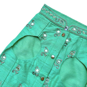 AQUA GREEN MIRROR BUTI SHERWANI FOR DOGS AND CATS
