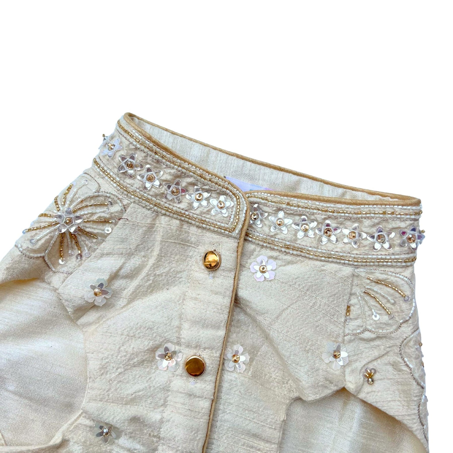 OFF-WHITE BEADED HAND EMBROIDERED SHERWANI FOR DOGS AND CATS