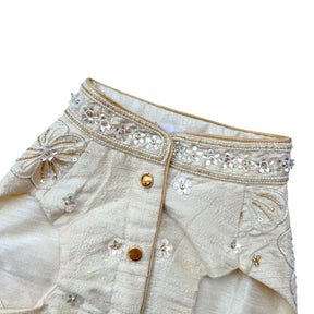 OFF-WHITE BEADED HAND EMBROIDERED SHERWANI FOR DOGS AND CATS