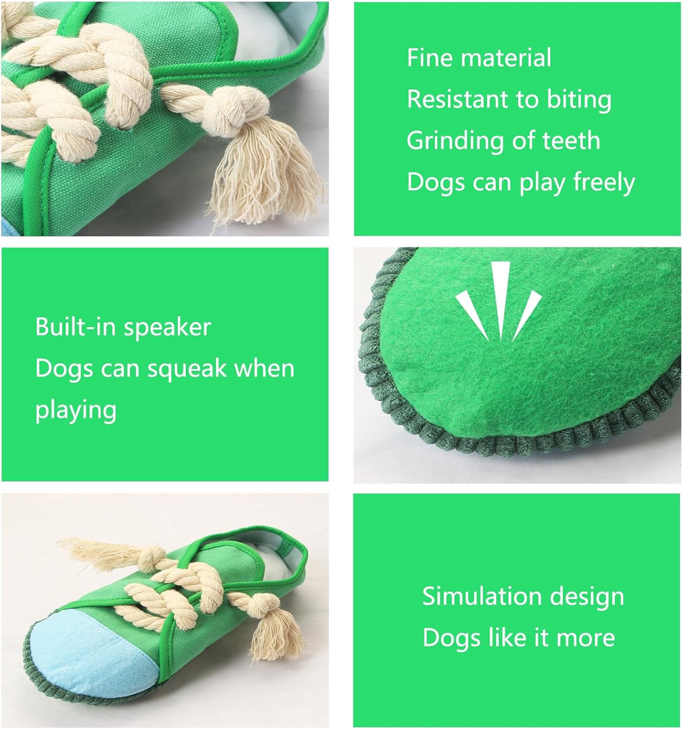 SHOE SHAPED CHEW AND SQUEAKY DOG TOY