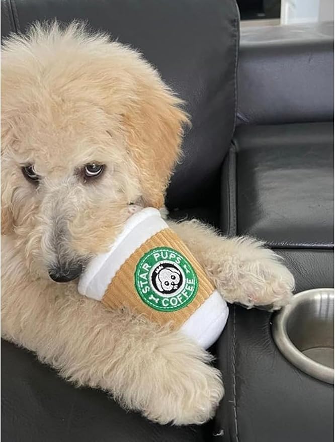 STAR PUP COFFEE PLUSH DOG TOY