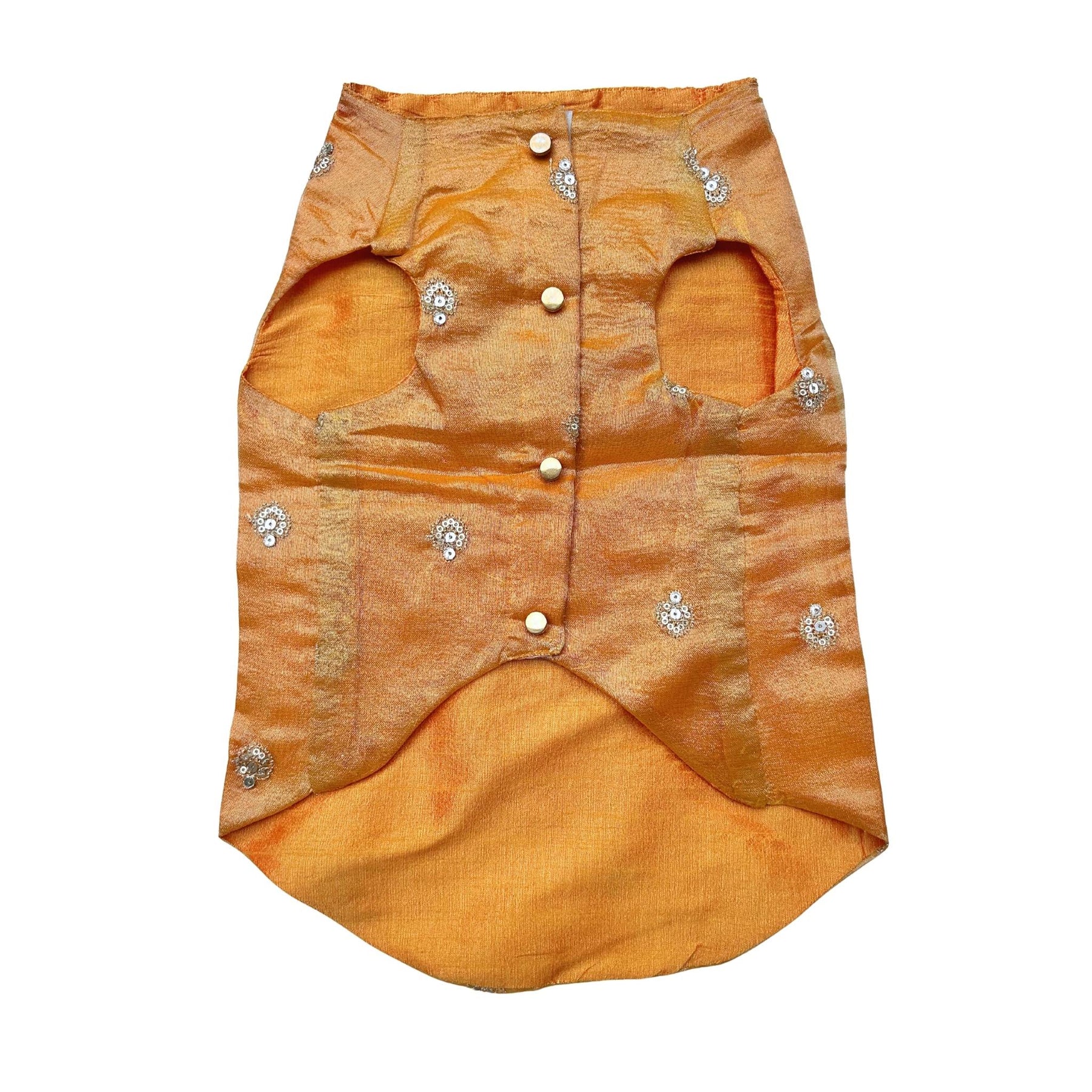 MUSTARD YELLOW FLORAL SEQUINS WAISTCOAT FOR DOGS AND CATS