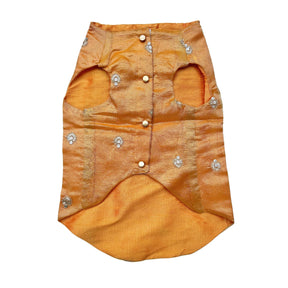 MUSTARD YELLOW FLORAL SEQUINS WAISTCOAT FOR DOGS AND CATS