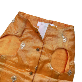 MUSTARD YELLOW FLORAL SEQUINS WAISTCOAT FOR DOGS AND CATS