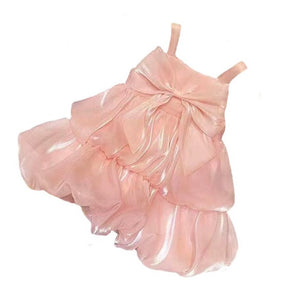 PEACH PINK ORGANZA DOG DRESS