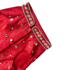 HAND EMBROIDERED MIRROR WORK RED DOG SHERWANI