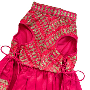 FUCHSIA LEAF DOG ANARKALI FOR DOGS AND CATS