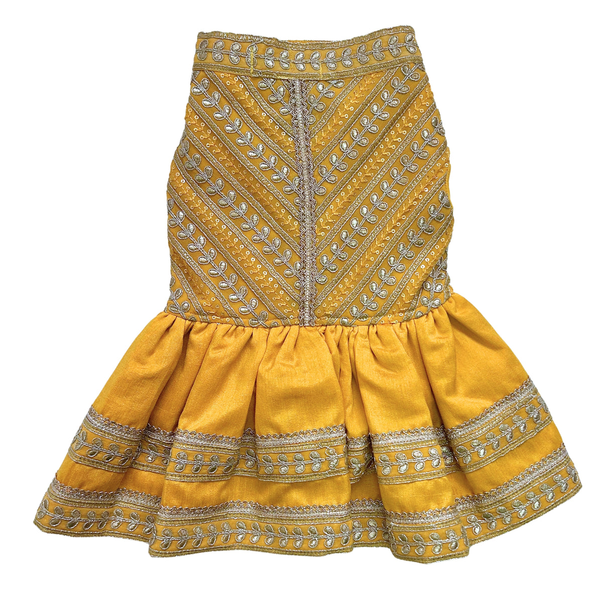 YELLOW LEAF DOG ANARKALI FOR DOGS AND CATS