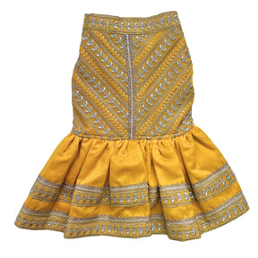 YELLOW LEAF ANARKALI + YELLOW PAW-SOME RAKHI FOR DOGS AND CATS