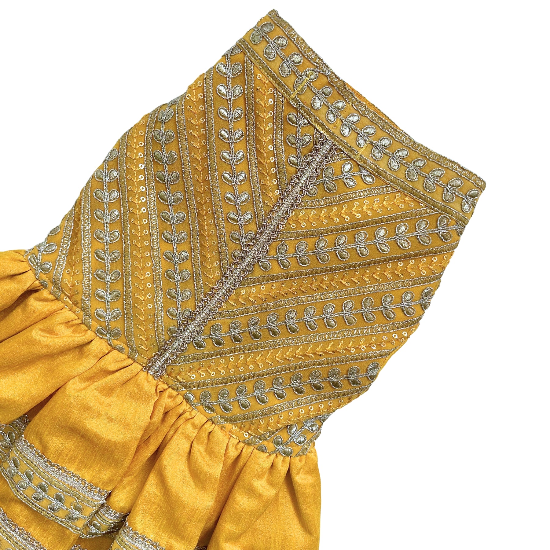 YELLOW LEAF DOG ANARKALI FOR DOGS AND CATS