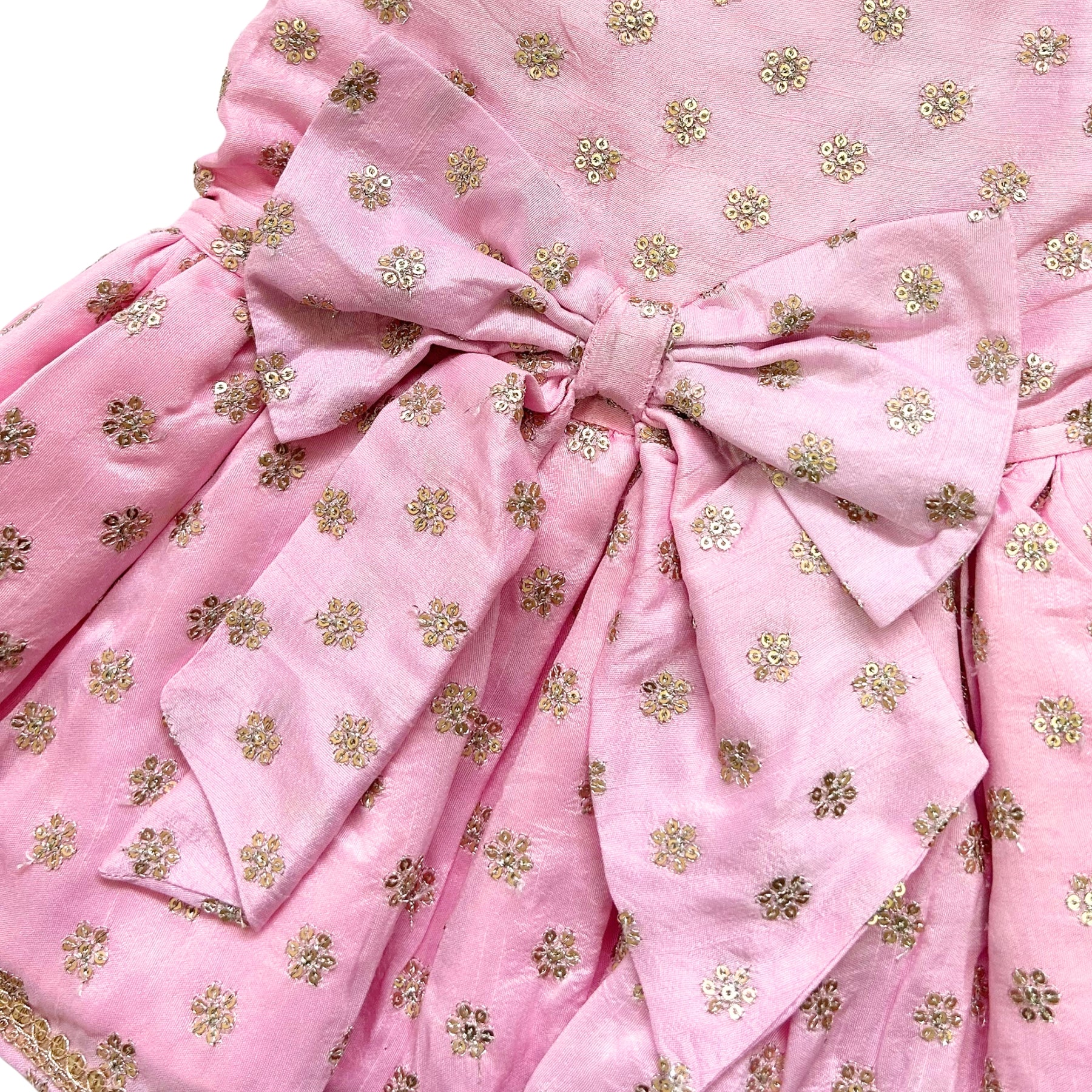 PASTEL PINK GOLD BUTTI ANARKALI DRESS FOR DOG AND CATS
