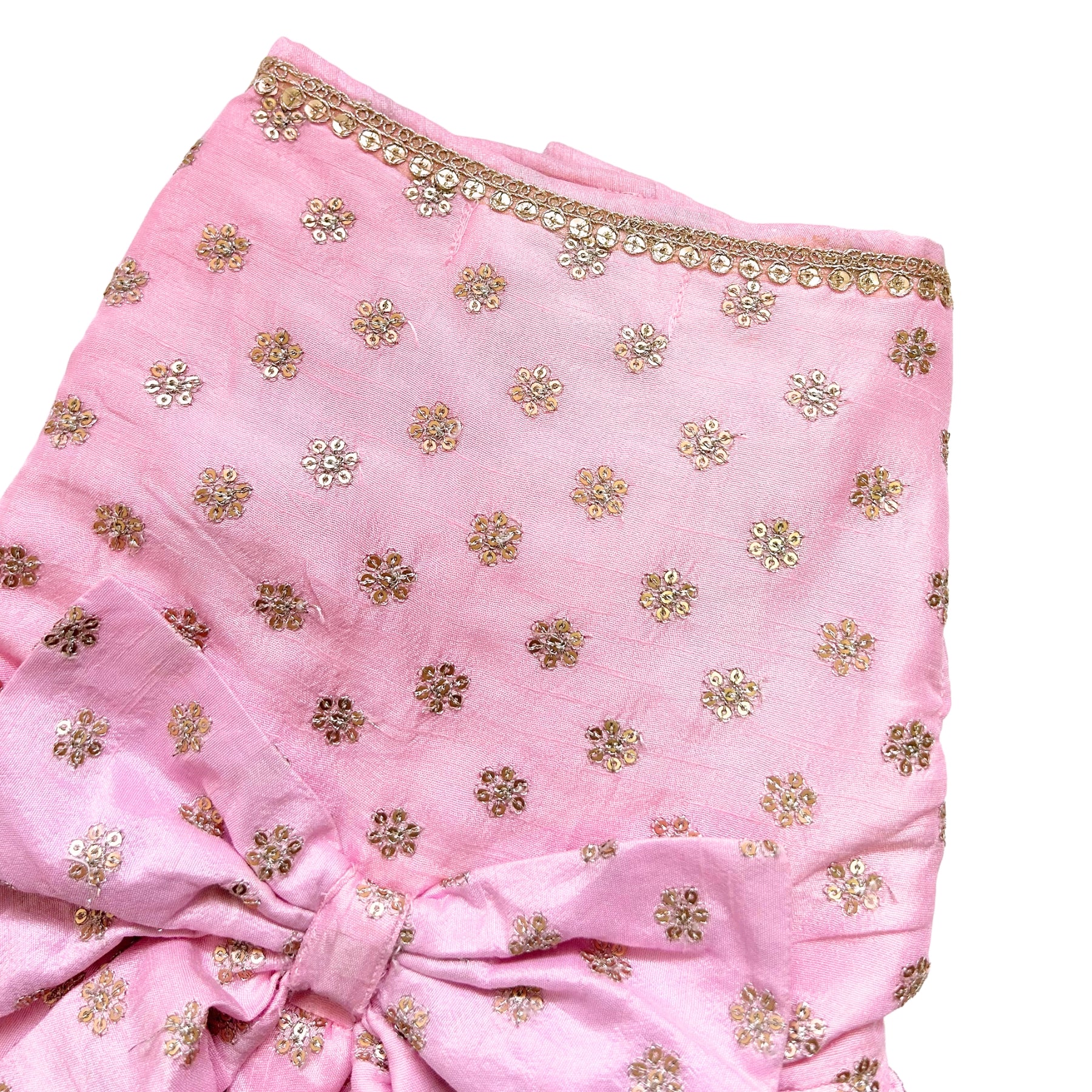 PASTEL PINK GOLD BUTTI ANARKALI DRESS FOR DOG AND CATS