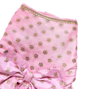 PASTEL PINK GOLD BUTTI ANARKALI DRESS FOR DOG AND CATS