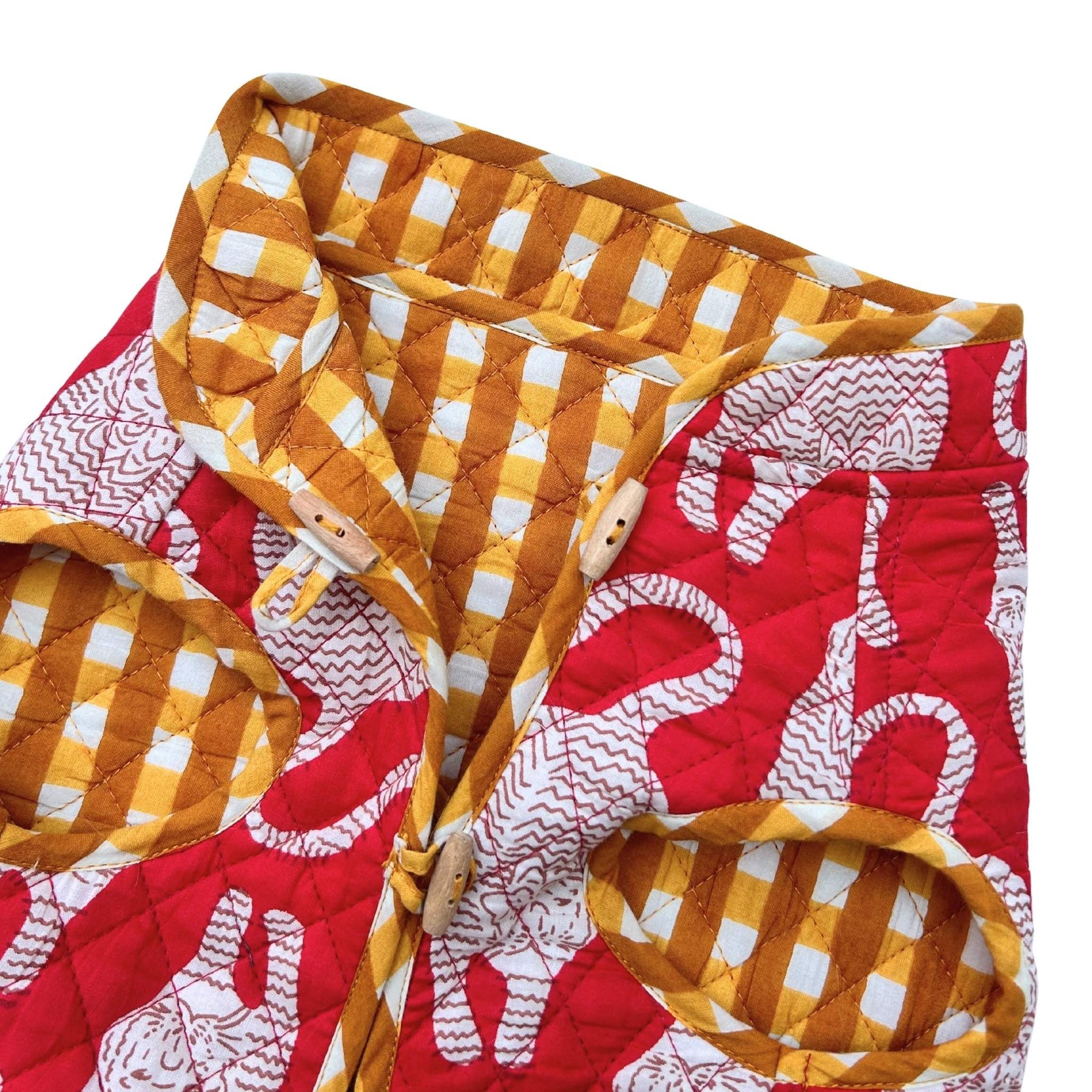 TIGER PRINT REVERSIBLE QUILTED JACKET FOR DOGS AND CATS