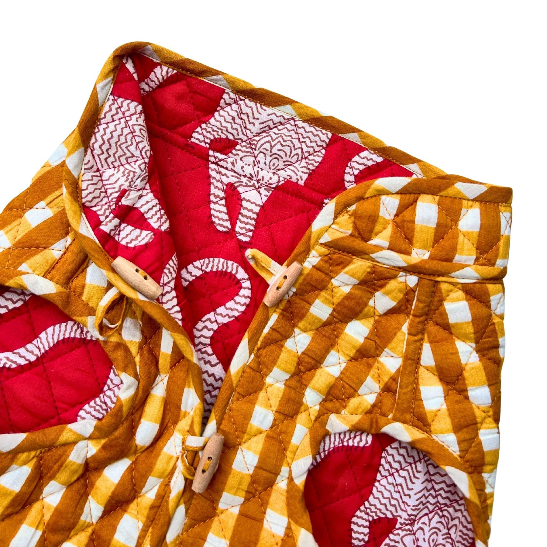 TIGER PRINT REVERSIBLE QUILTED JACKET FOR DOGS AND CATS