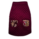 COLOUR BUKHARI PATCH WORK RED QUILTED JACKET FOR DOGS AND CATS