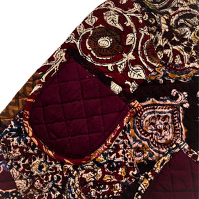 COLOUR BUKHARI PATCH WORK RED QUILTED JACKET FOR DOGS AND CATS