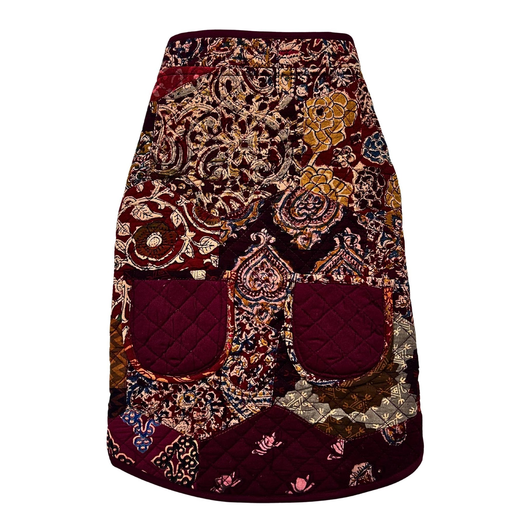 COLOUR BUKHARI PATCH WORK RED QUILTED JACKET FOR DOGS AND CATS