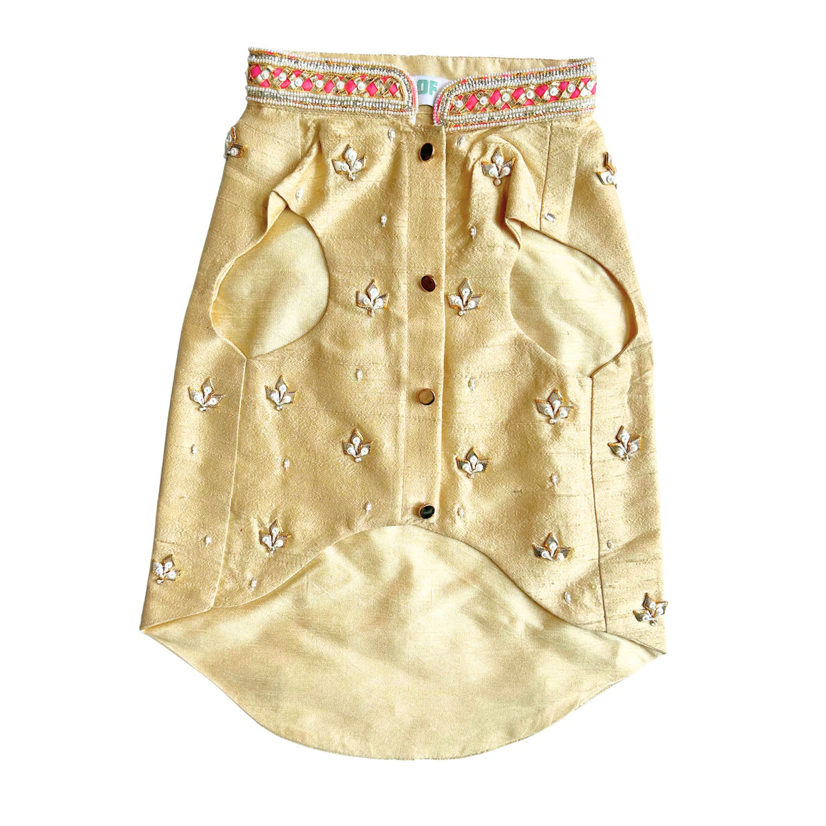 GOLD APPLIQUÉ GOTA PATTI SHERWANI FOR DOGS AND CATS