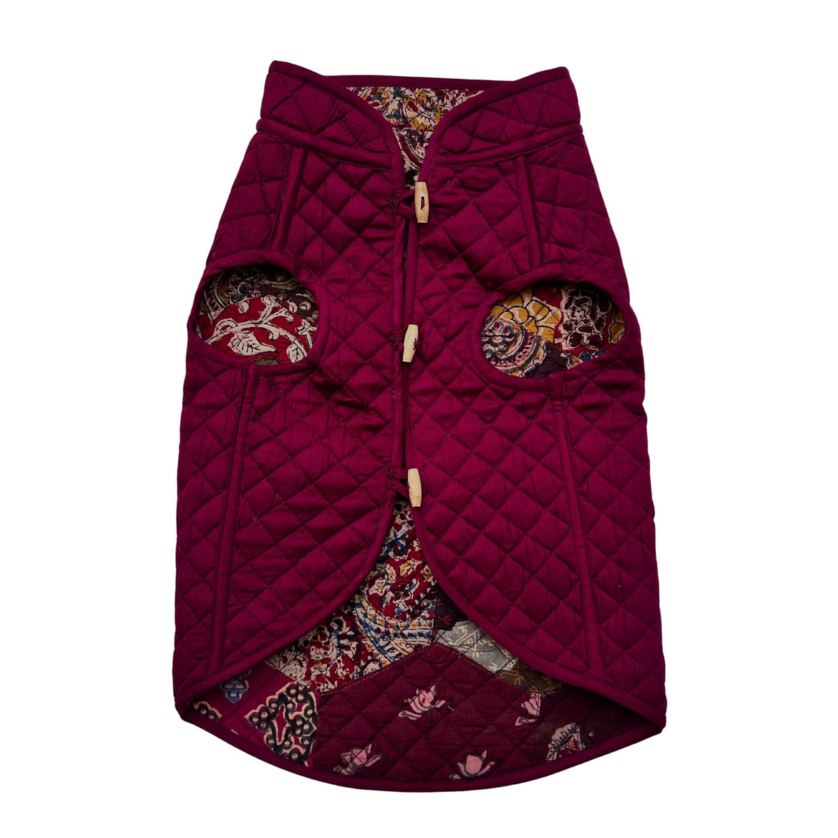 KALAMKARI PATCH-WORK REVERSIBLE QUILTED JACKET FOR DOGS AND CATS