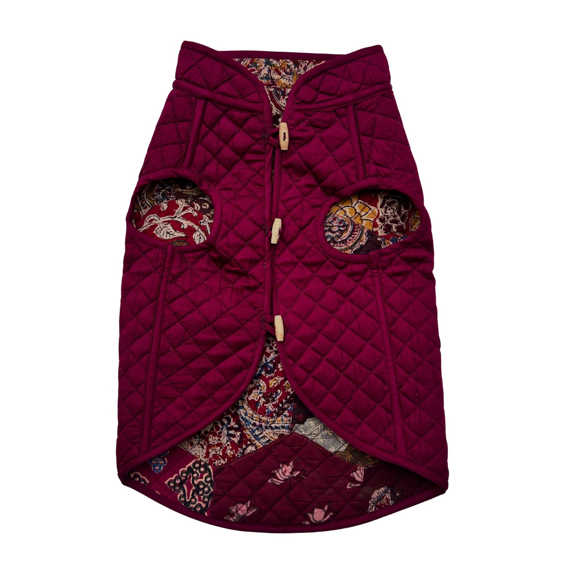 KALAMKARI PATCH-WORK REVERSIBLE QUILTED JACKET FOR DOGS AND CATS