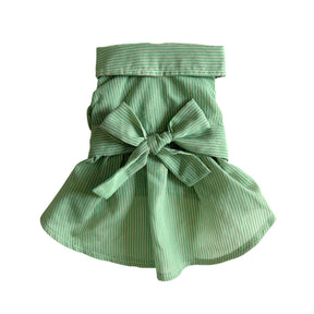 EMERALD GREEN STRIPE DRESS FOR DOGS AND CATS