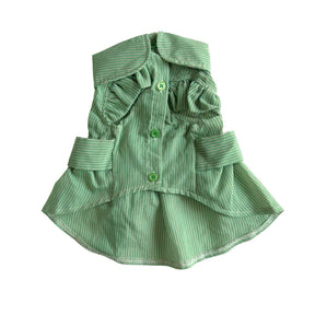 EMERALD GREEN STRIPE DRESS FOR DOGS AND CATS
