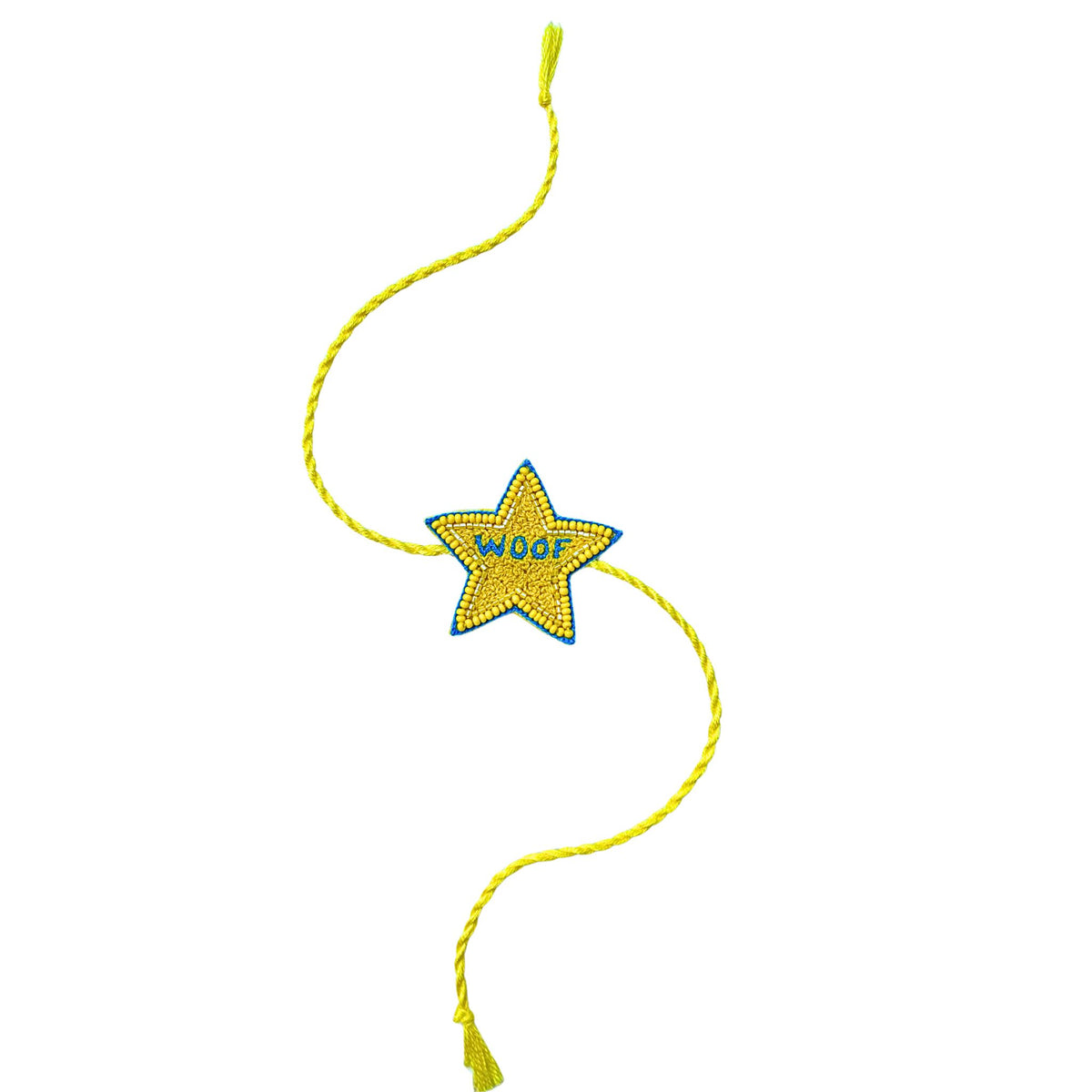 YELLOW STAR WOOF RAKHI FOR DOGS AND CATS