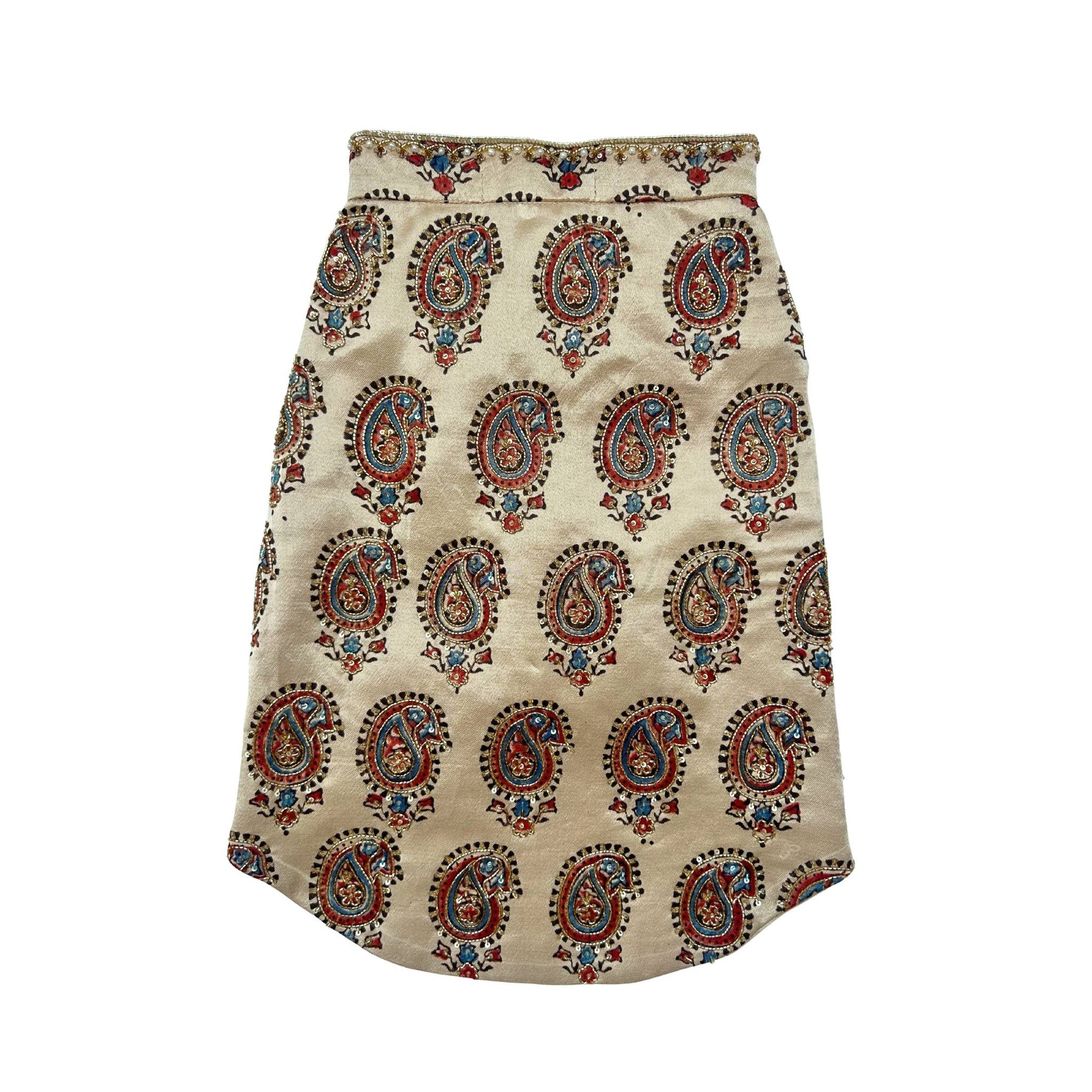 BEIGE PAISLEY BUTI HAND EMBROIDERED SHERWANI FOR DOGS AND CATS