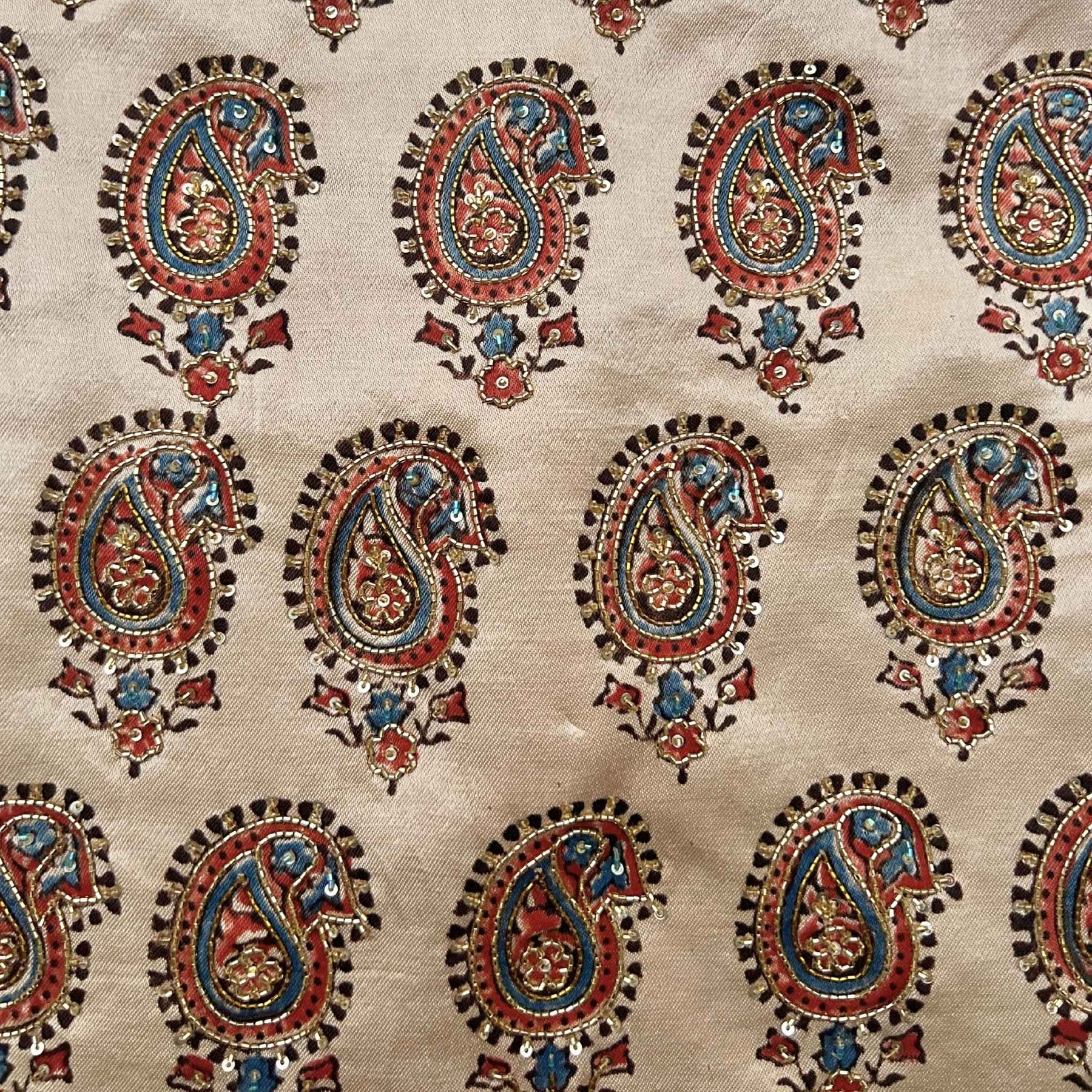 BEIGE PAISLEY BUTI HAND EMBROIDERED LEHENGA FOR DOGS AND CATS