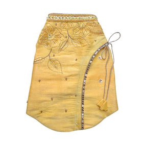 YELLOW BEADED FLOWER APPLIQUE SHERWANI FOR DOGS AND CATS