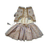 BEIGE BLUE DAINTY EMROIDERED TISSUE LEHENGA FOR DOGS AND CATS