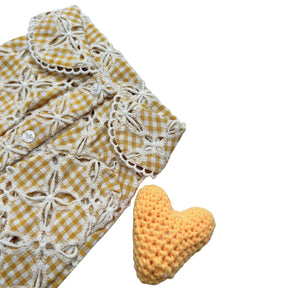 SUMMER BREEZE FLORAL SHIRT + CROCHET HEART SQUEAKY FOR DOGS AND CATS