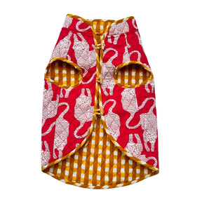 TIGER PRINT REVERSIBLE QUILTED JACKET FOR DOGS AND CATS