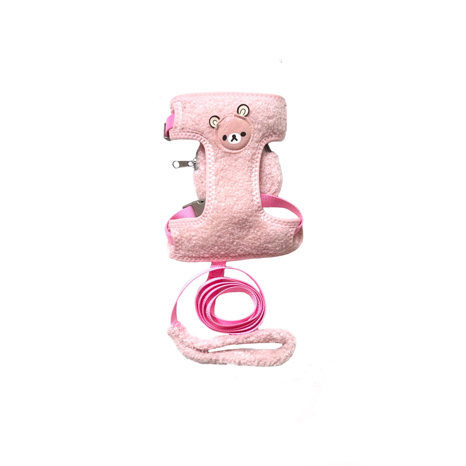 PINK FURRY TEDDY HARNESS AND LEASH