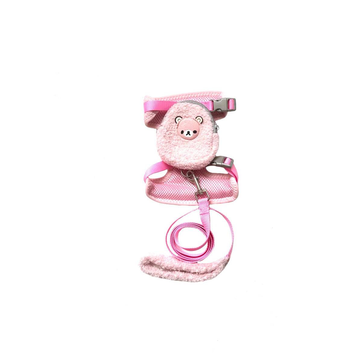 PINK FURRY TEDDY HARNESS AND LEASH