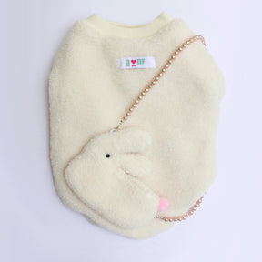 FUZZY SWEATER WITH A BUNNY BAG