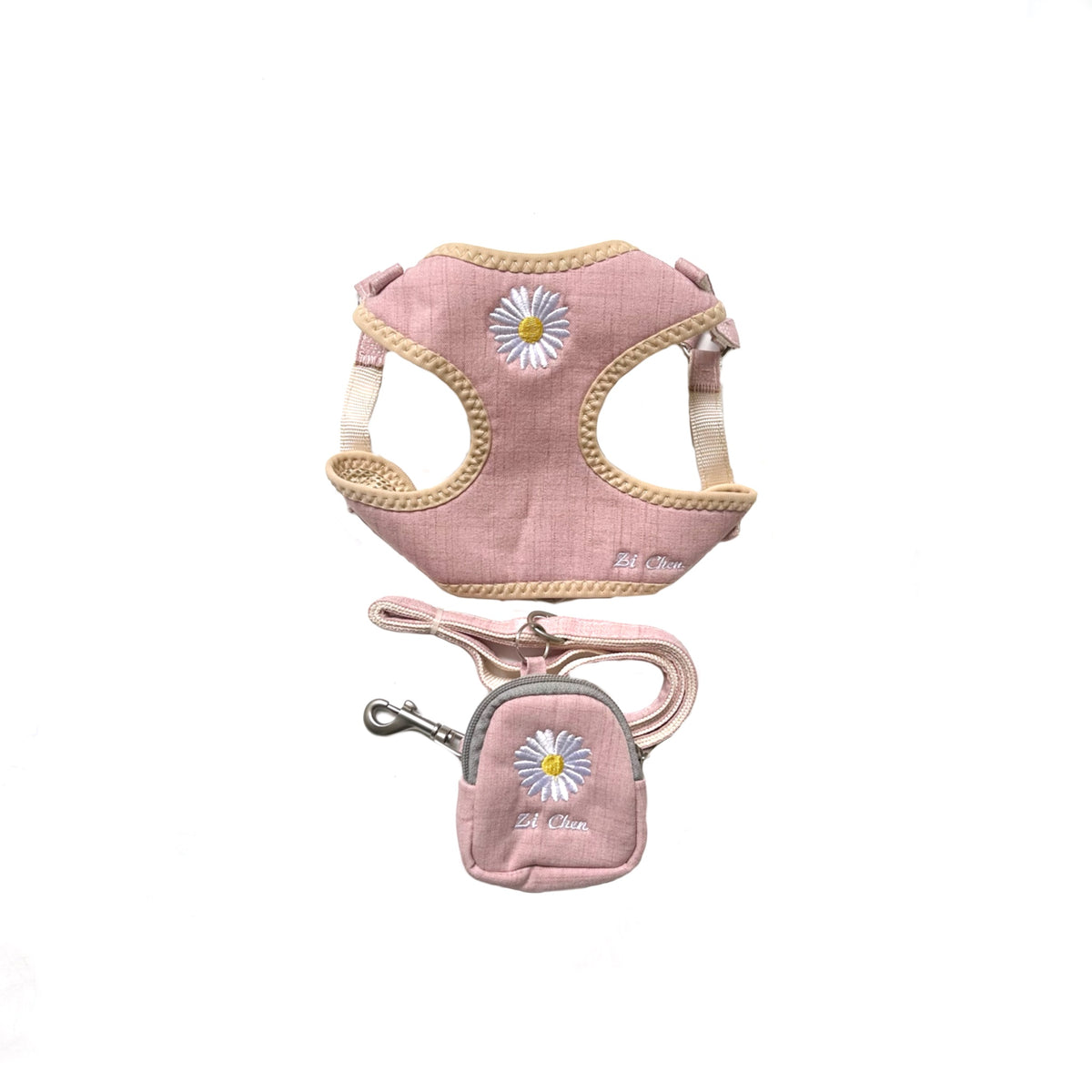 PINK FLOWER HARNESS AND LEASH