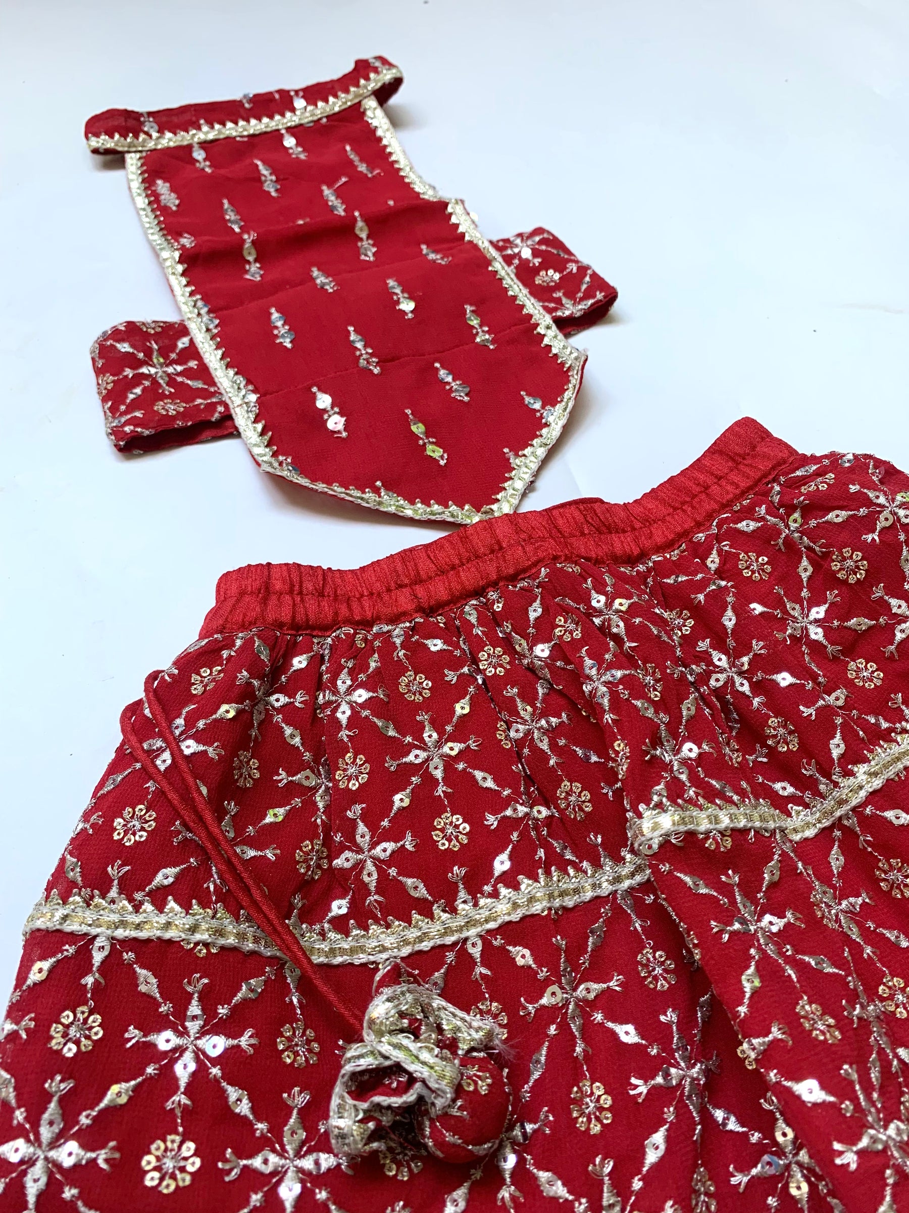 RED FESTIVE LEHENGA