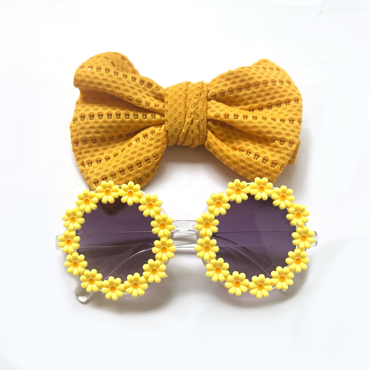 YELLOW FLOWER GLASSES + BOW