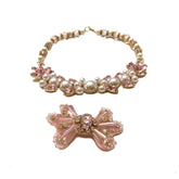 PINK DRIZZLE NECKLACE + BOW